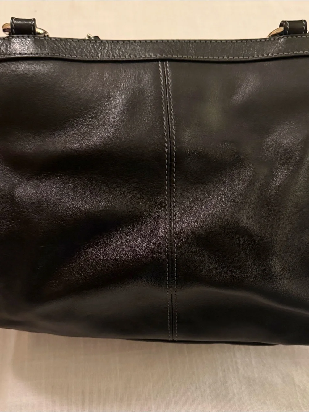 Coach East West Leather Gallery Tote with Signature Charm Y2K